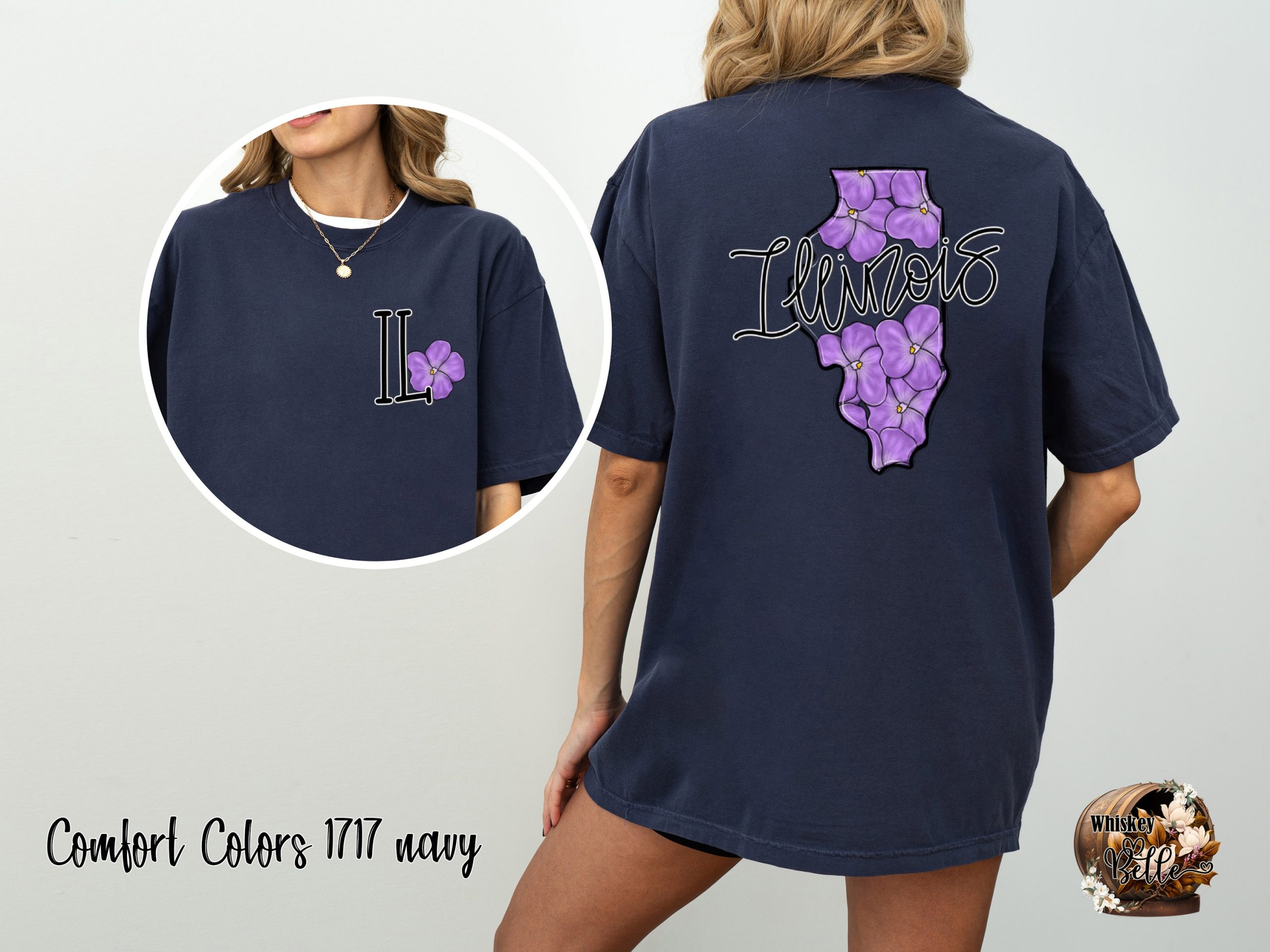 Comfort Colors C1717 Illinois Violet T Shirt, Floral State Shirt, Illinois Shirt, Violet Flower Shirt, Cute State Shirt, Illinois Gift Tee - Image 4