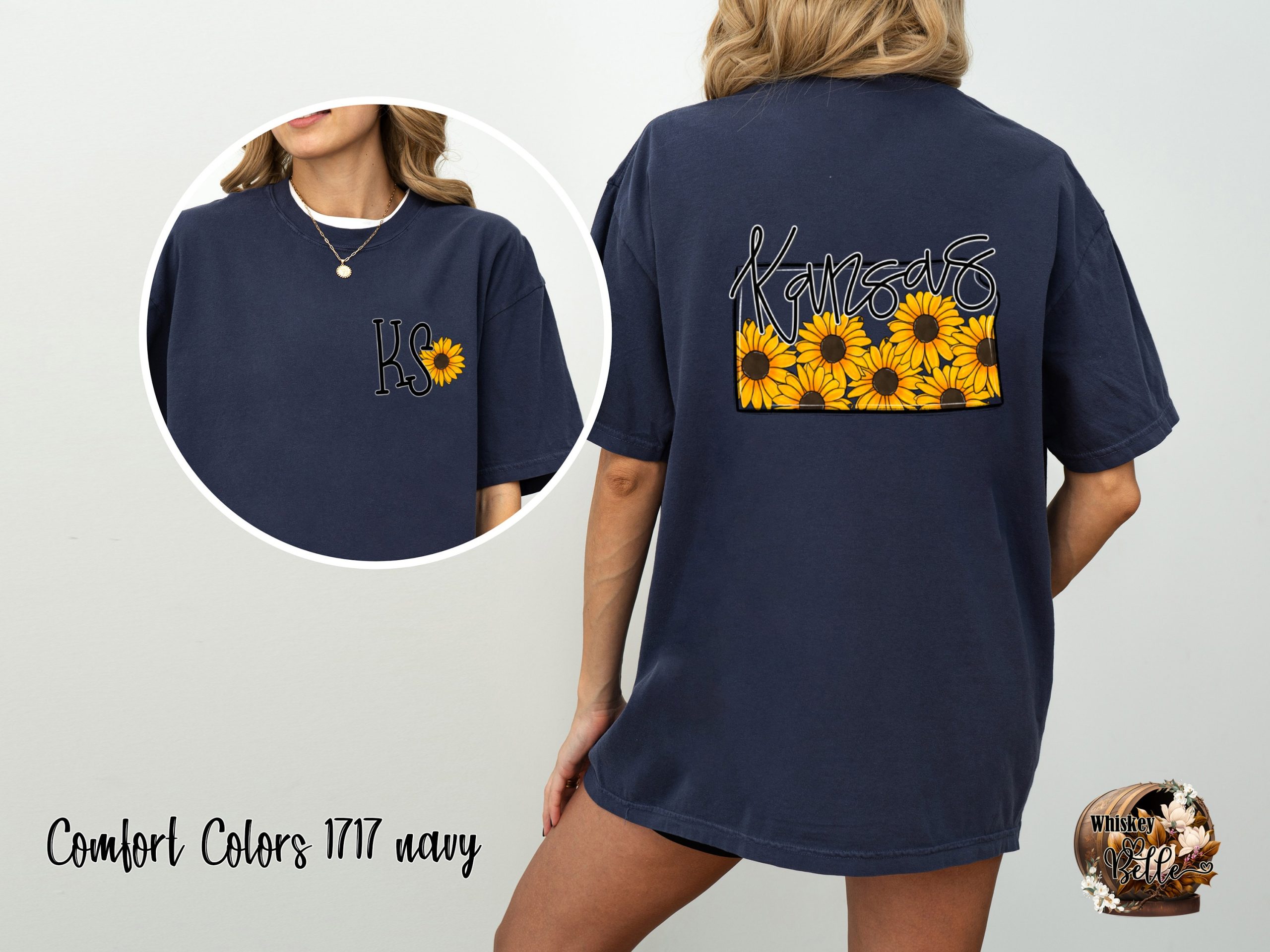 Comfort Colors C1717 Kansas Sunflower T-Shirt, State Pride Tee, Floral KS Shirt, Kansas Lover Gift, Sunflower Graphic Tee, Trendy Summer - Image 4