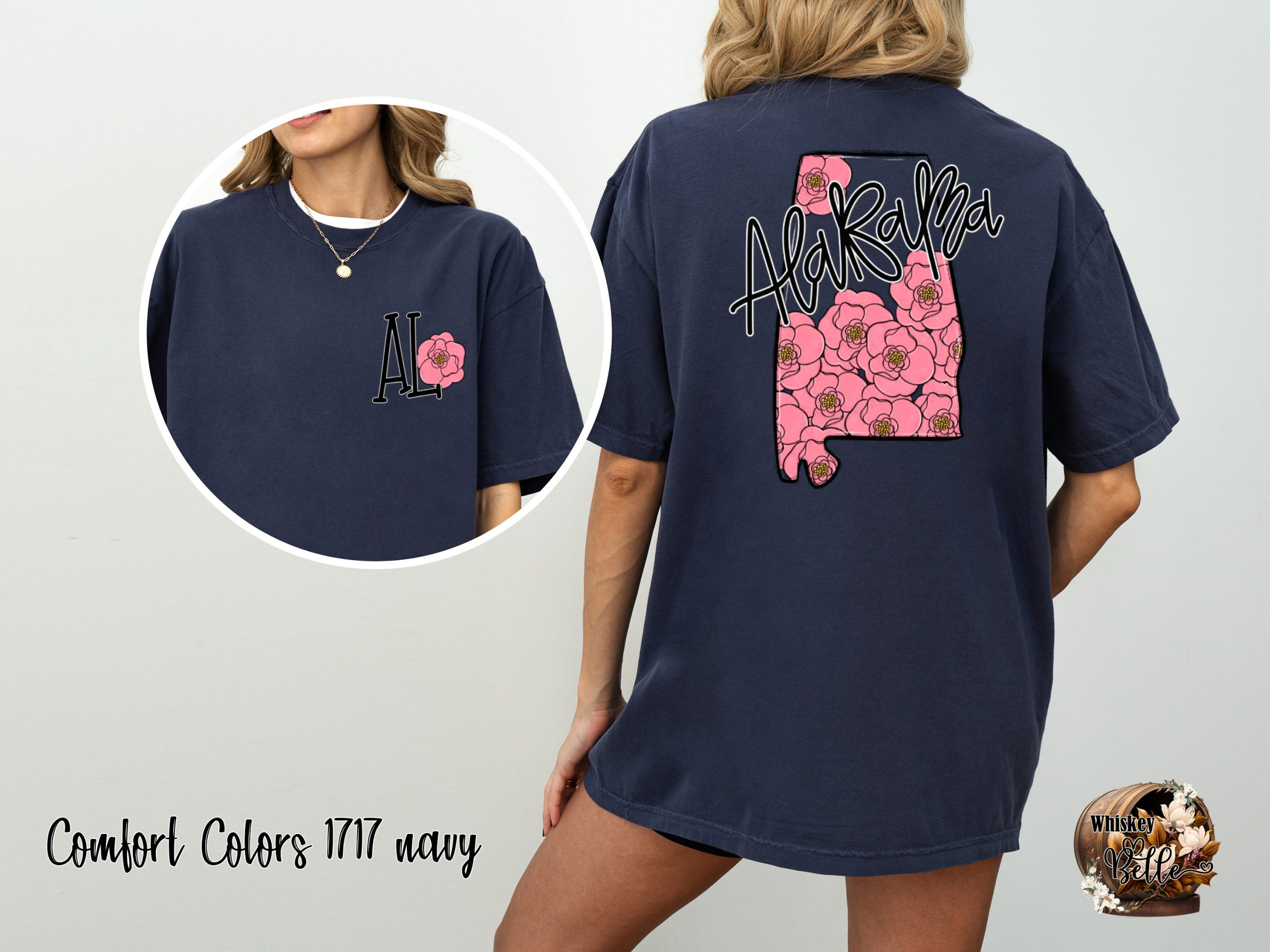 Comfort Colors C1717 Alabama Flowers T Shirt, Southern State Pride Tee, Floral State Outline Shirt, University Apparel, Crimson Tide, Roll - Image 4