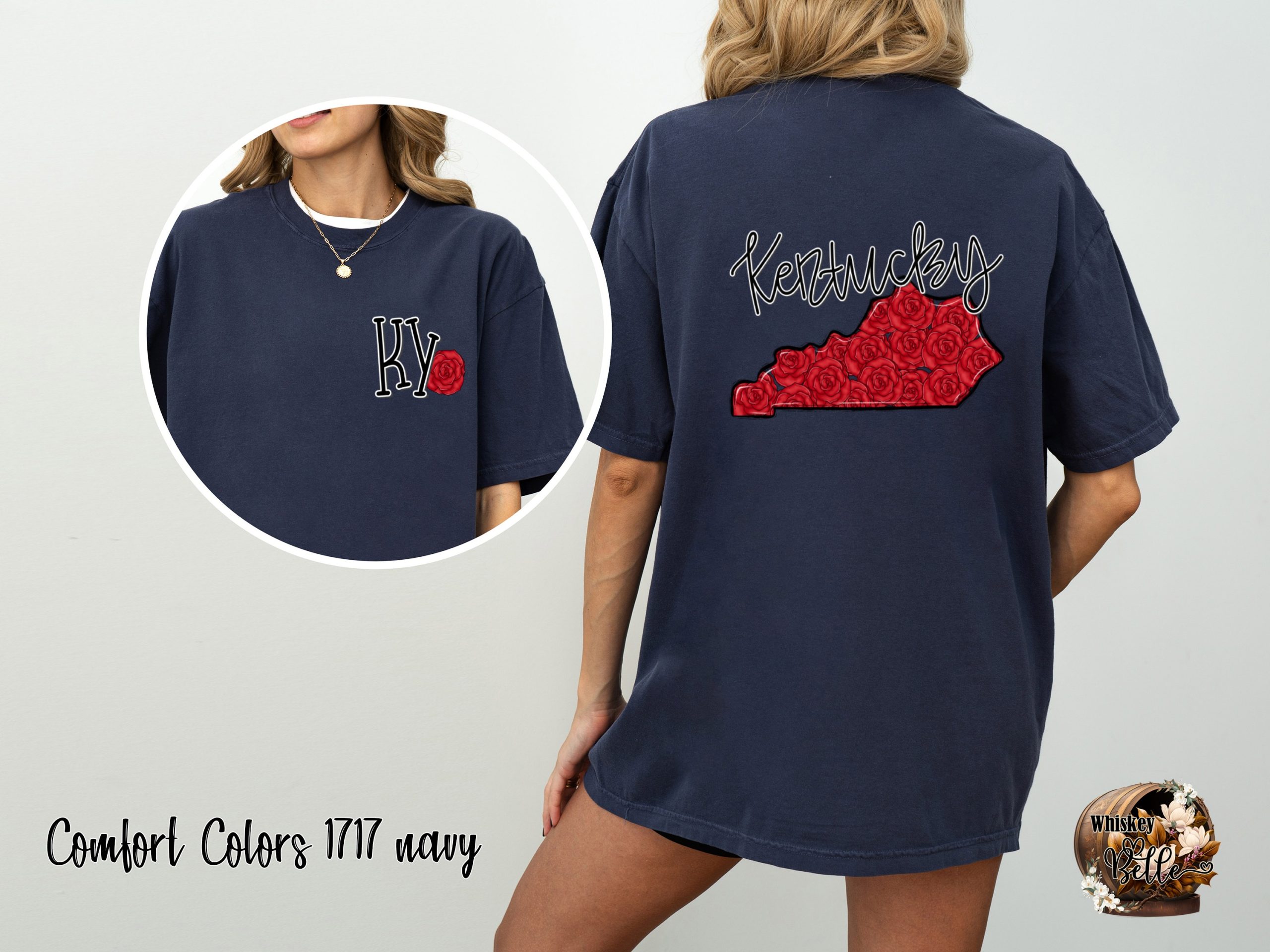Kentucky Rose T-Shirt, Floral State Pride Tee, KY State Flower Shirt, Souvenir Tee, Gift for Kentucky Lover, Kentucky Map T Shirt - Image 4