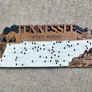 Tennessee Custom State Park Travel Map Sign, Natural Wood Sign, Tennessee State Parks Travel Map, Personalized Tennessee Tracker Map