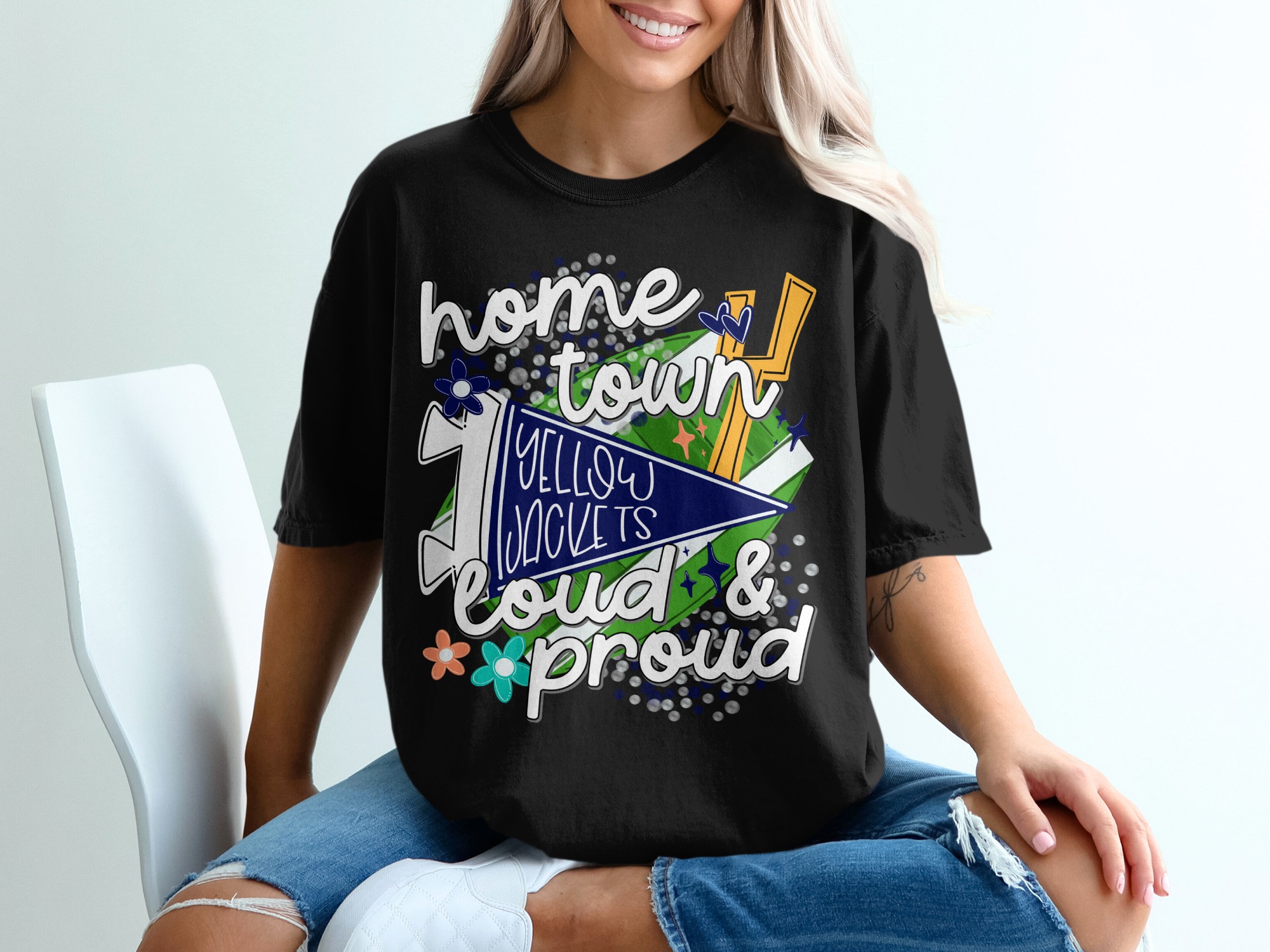Hometown Yellow Jackets T-Shirt, Loud and Proud Tee, Spirit Wear, Football Season Apparel, School Pride Top, Gift for Fan, Game Day Shirt - Image 2