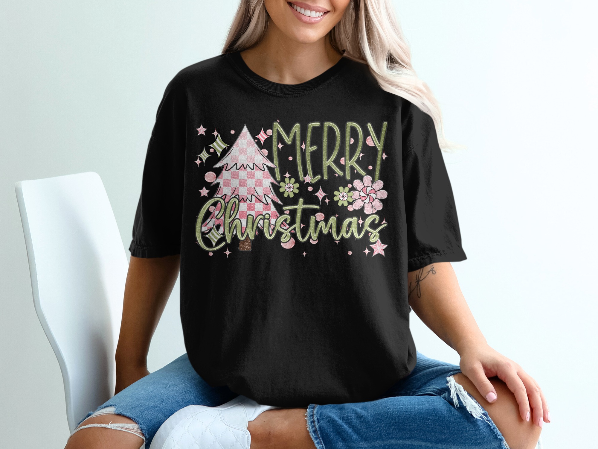 Merry Christmas T-Shirt, Holiday Tee, Christmas Tree Shirt, Festive Shirt, Christmas Gift Shirt, Holiday Season Outfit, Xmas T-Shirt - Image 2