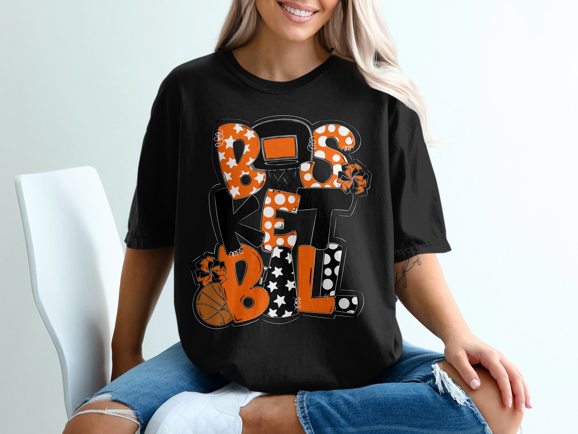 Basketball T Shirt, Sports Lover Tee, Trendy Design Shirt, Gift for Basketball Player, Women's Basketball T Shirt, Cute Graphic Tee - Image 2