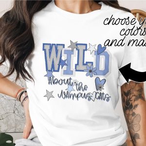 Wild About Campus Cats T-Shirt, College Mascot Tee, Custom School Spirit Shirt, Unique University Apparel, Personalized Student Gift, prepster preppy