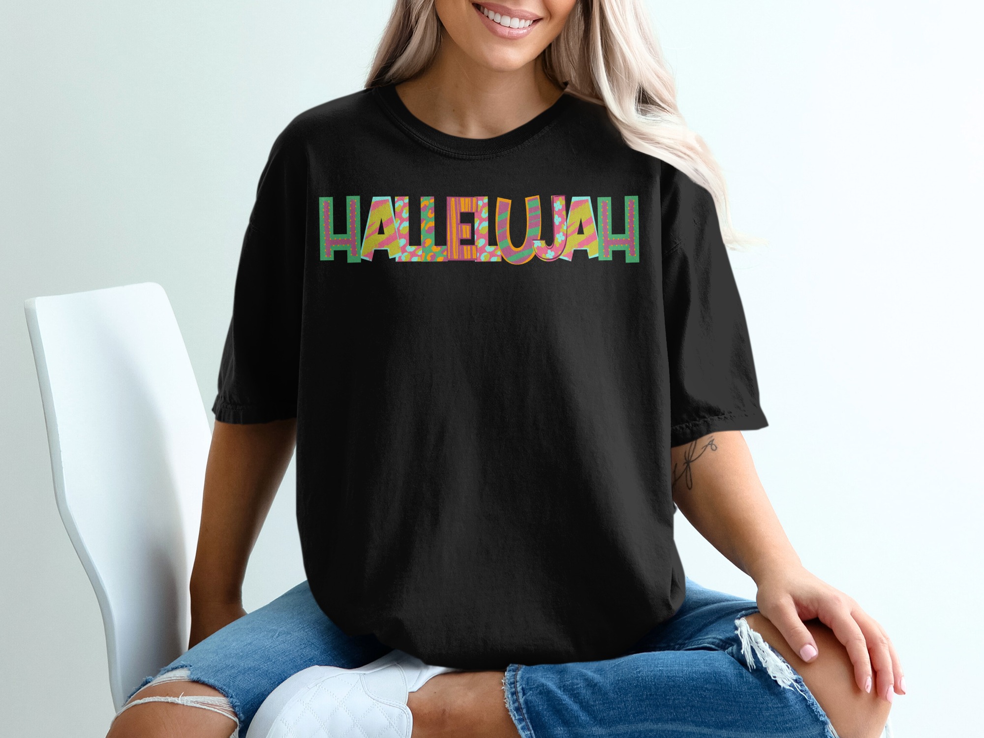 Hallelujah T-Shirt, Religious Apparel, Christian Tee, Worship Top, Praise Design, Colorful Print, Easter Gift, Church Outfit, Graphic Tee - Image 2