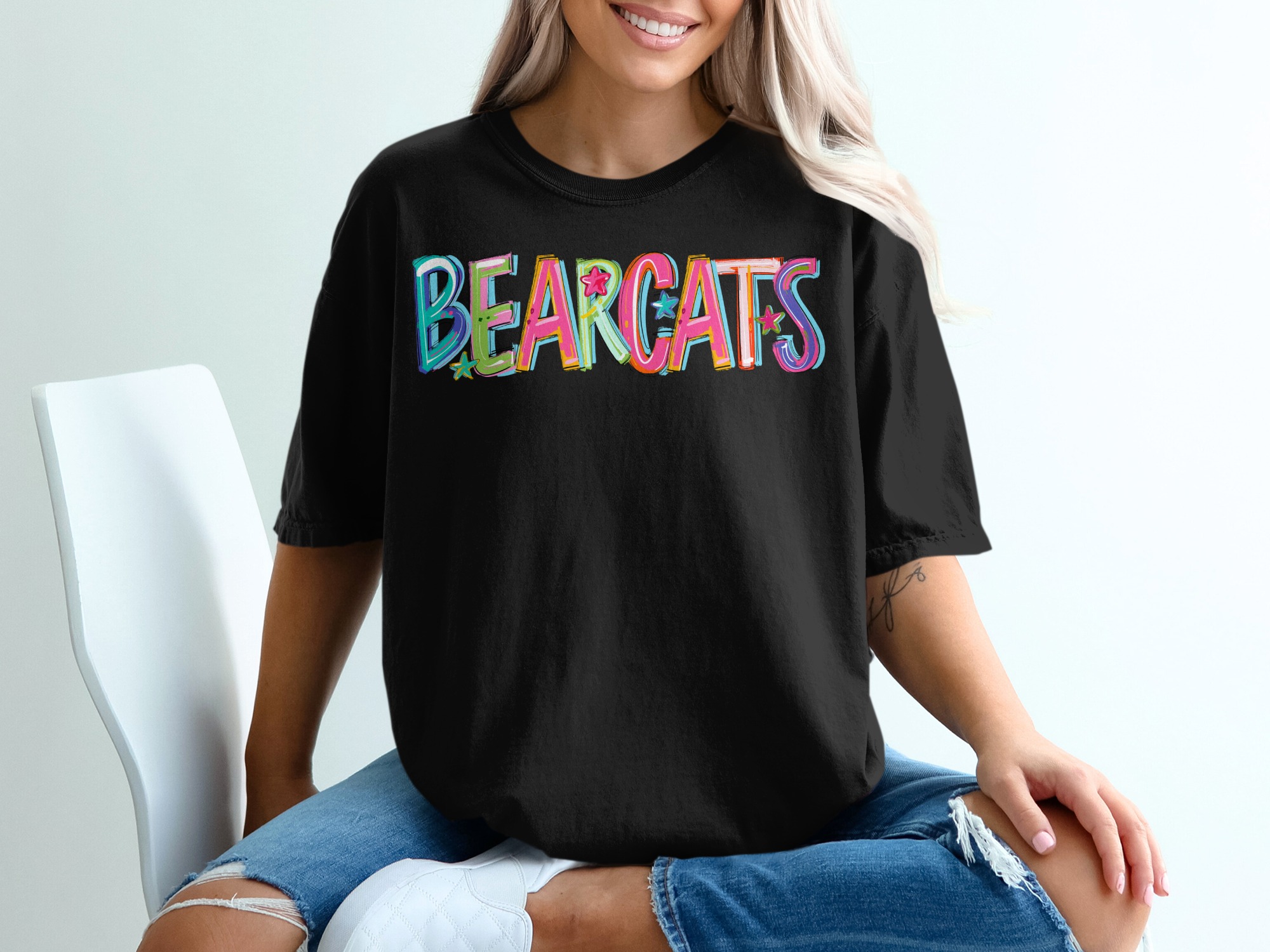 Bearcats T-Shirt, Colorful Bearcats, Spirit Wear Tee, School Pride, College Tee, Bearcats Fan Gift, Team Spirit Shirt, Trending Shirt - Image 2