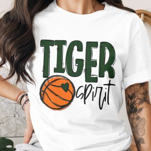 Tiger Spirit Basketball T-Shirt, Sports Fan Tee, School Spirit Shirt, Game Day Apparel, Team Pride Top, Gift for Basketball Lover