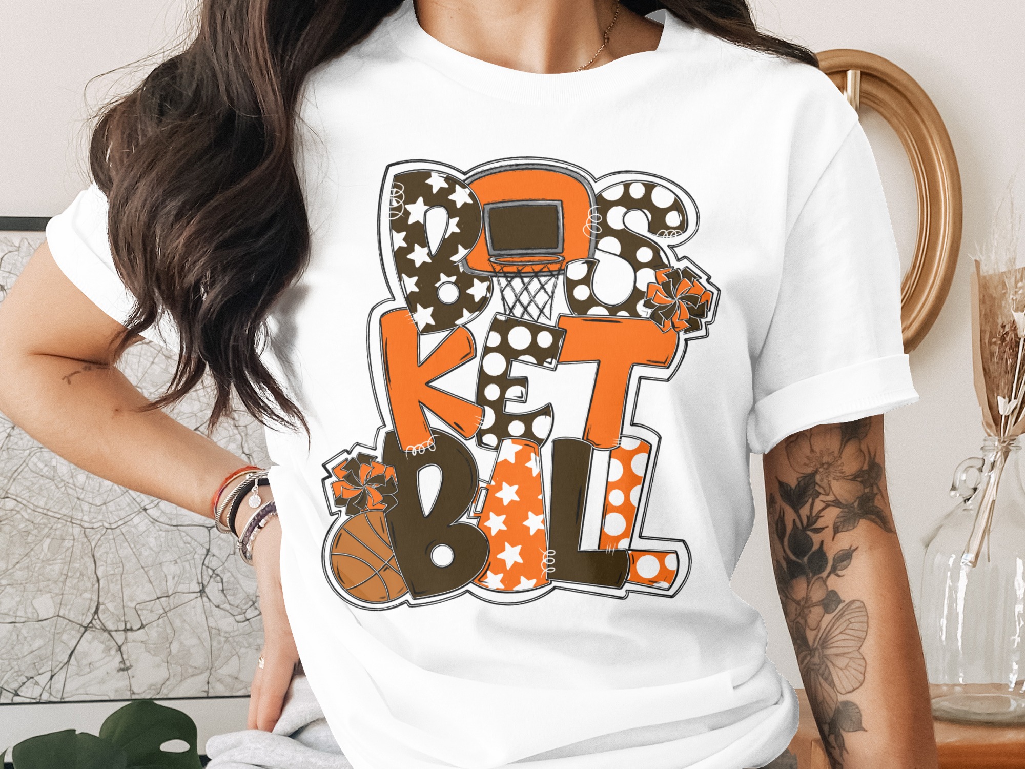 Basketball T-Shirt, Sport Tee, Cute Basketball Graphic Tee, Basketball Lover Gift, Trendy T-Shirt, Sports TShirt, Gift for basketball fan