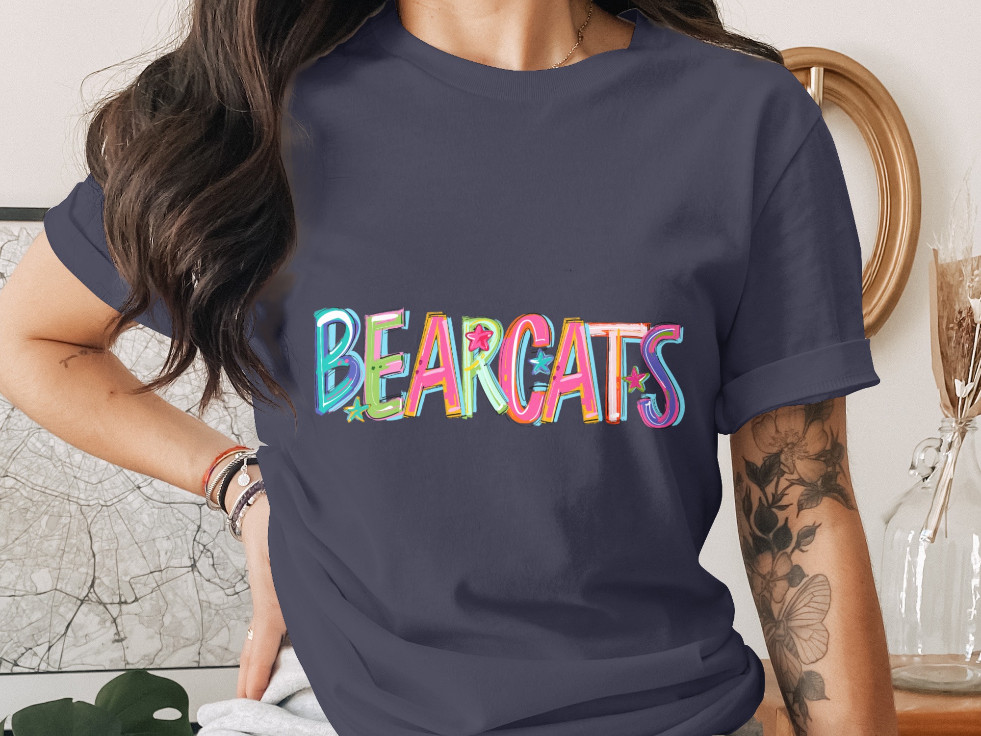 Bearcats T-Shirt, Colorful Bearcats, Spirit Wear Tee, School Pride, College Tee, Bearcats Fan Gift, Team Spirit Shirt, Trending Shirt - Image 5