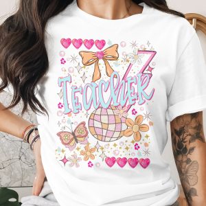 Teacher T-Shirt, Gift For Teacher, Floral Design, Cute Teacher Shirt, Back To School Tee, Appreciation Day Gift, Colorful Outfit, Trendy Tee