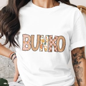 Bunko T Shirt, Retro Flower Tee, Game Night Shirt, Bunco Party Apparel, Cute Dice T Shirt, Gift for Bunko Lovers, Bunko Design T-Shirt
