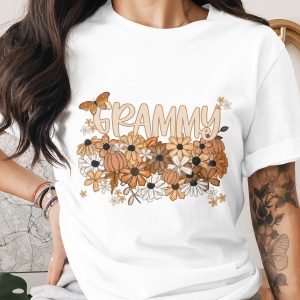 Grammy T-Shirt, Floral Grammy Shirt, Grandmother Tee, Butterfly Grandma T Shirt, Gift for Grammy, Fall Shirt, Pumpkin Shirt, Grandma TShirt