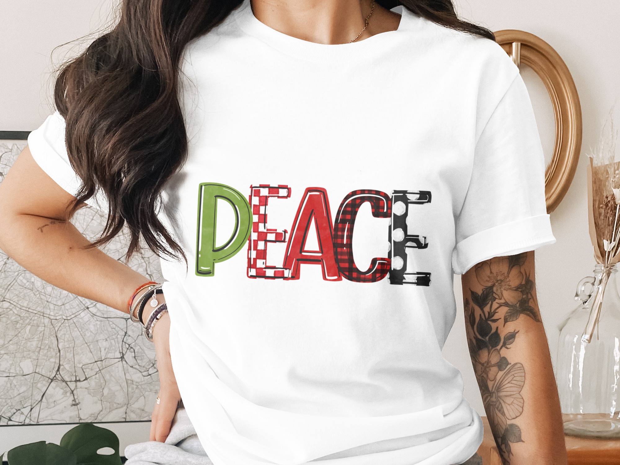 Peace Christmas T-Shirt, Festive T Shirt, Holiday Gift T Shirt, Christmas Shirt, Peace Shirt, Holiday Season T Shirt, Peace On Earth