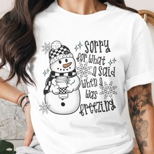 Funny Snowman T-Shirt, Sorry For What I Said Shirt, Winter TShirt, Sarcastic Snowman Tee, Holiday T-Shirt, Funny Winter Gift