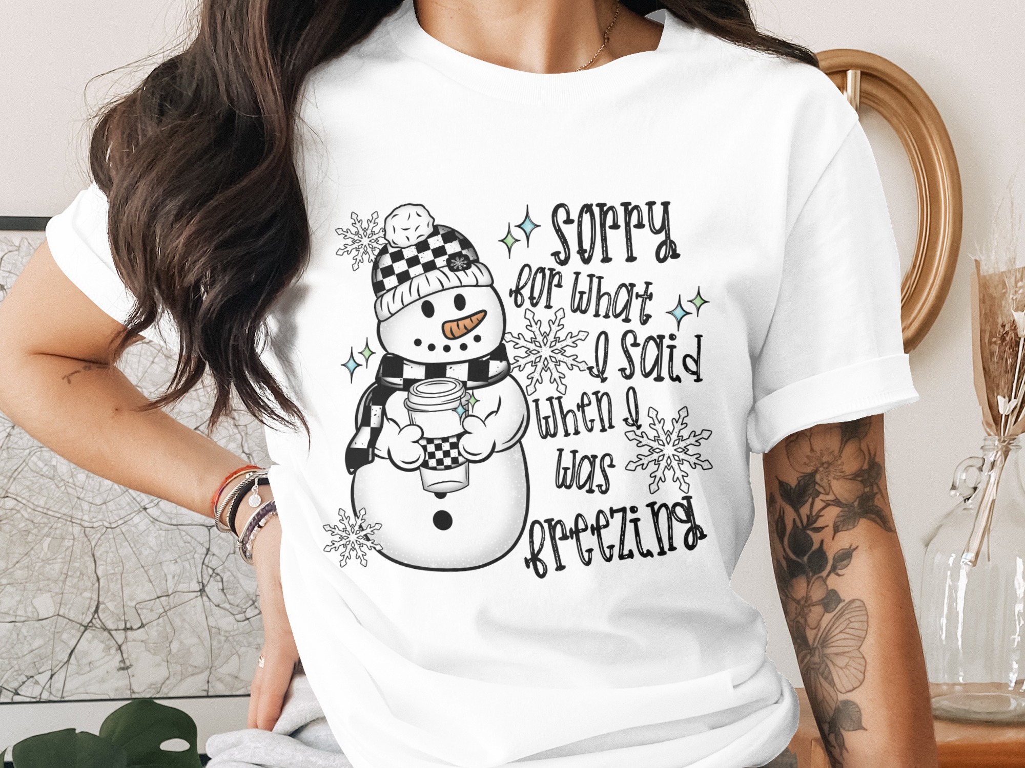 Funny Snowman T-Shirt, Sorry For What I Said Shirt, Winter TShirt, Sarcastic Snowman Tee, Holiday T-Shirt, Funny Winter Gift