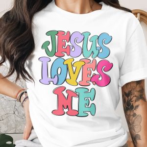 Jesus Loves Me T-Shirt, Christian Apparel, Colorful Graphic Tee, Religious Gift, Trendy Faith Shirt, Inspirational T-Shirt