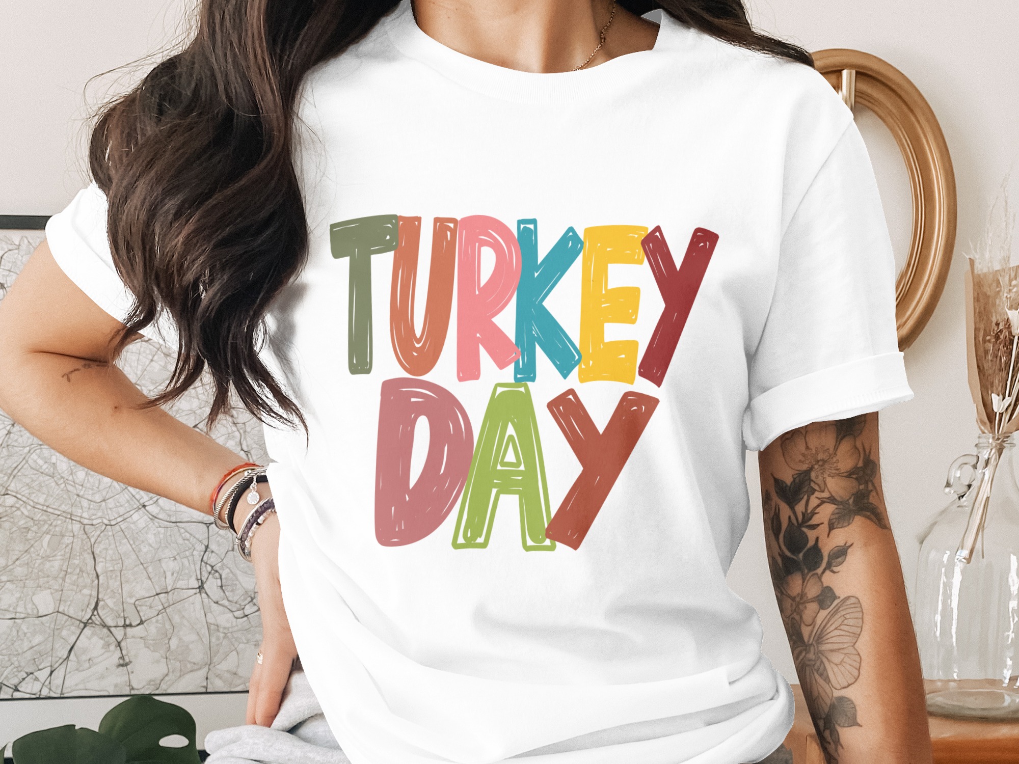 Turkey Day T-Shirt, Thanksgiving Shirt, Colorful Graphic Tee, Fall Apparel, Holiday Shirt, Family Gathering, Festive Clothing, Gift Idea