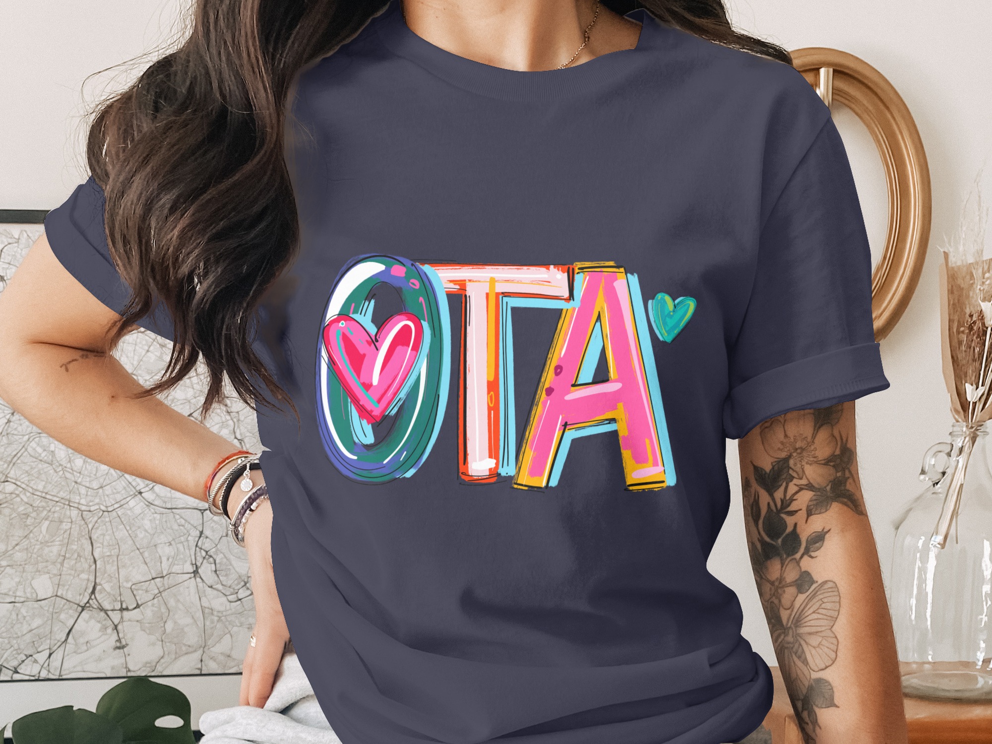 OTA T Shirt Occupational Therapy Assistant Gift, Cute Hearts T Shirt, Occupational Therapist Shirt, OTA Life Shirt, Gift for OTA Student - Image 5