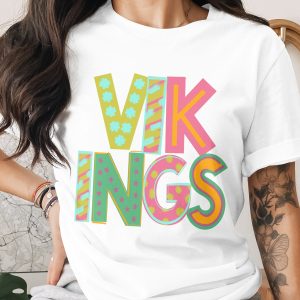 Vikings T-Shirt, Fun Design Tee, Colorful Vikings Shirt, Trendy Graphic Tee, Gift for Vikings Fans, Unique T-Shirt, Novelty Vikings Top