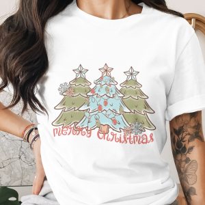 Merry Christmas Tree T-Shirt, Holiday Tee, Festive Gift, Christmas Shirt, Winter T-Shirt, Holiday Apparel, Christmas Outfit (136)