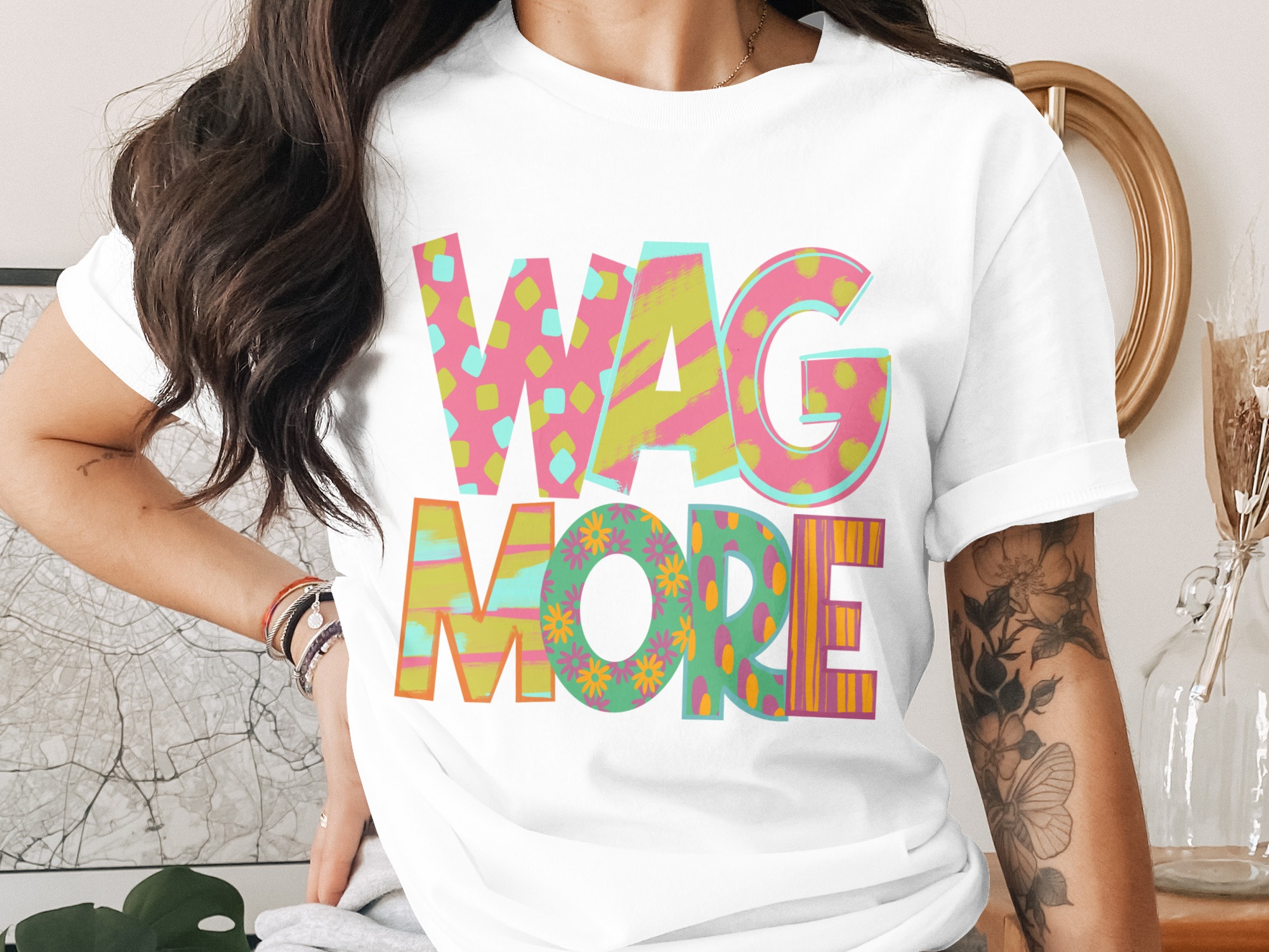 Wag More T-Shirt, Dog Lover Tee, Trendy Graphic Shirt, Cute Dog Design, Pet Owner Gift, Fun Dog Slogan Shirt