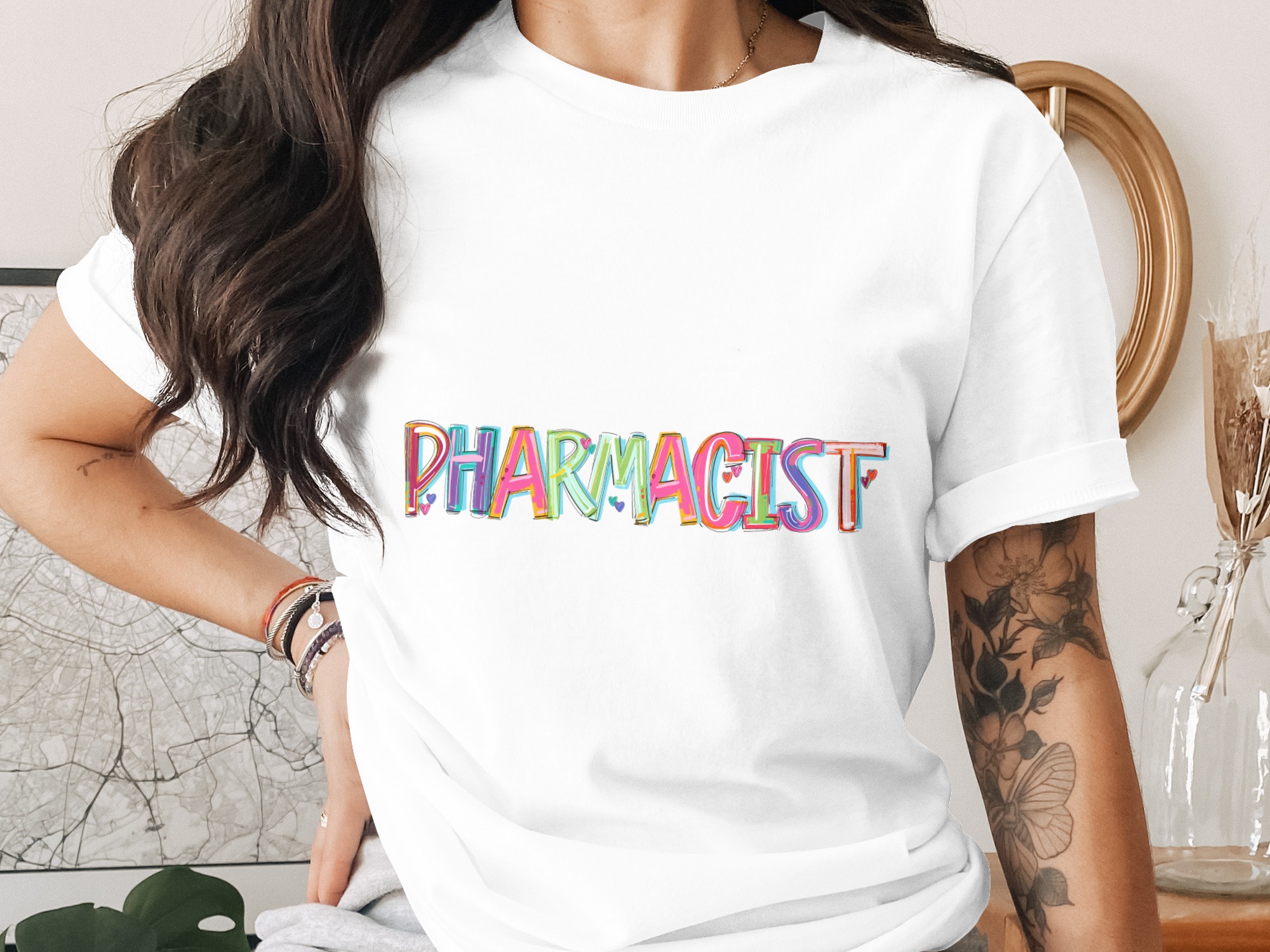 Pharmacist T-Shirt, Colorful Pharmacy Tee, Pharmacy Gift, Future Pharmacist, Graduation Gift, Pharmacist Appreciation T Shirt