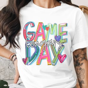 Game Day Cougars T-Shirt, Colorful Graphic Tee, Sports Fan Apparel, College Game Day, Spirit Shirt, Trendy T-Shirt, Cute Game Day Shirt