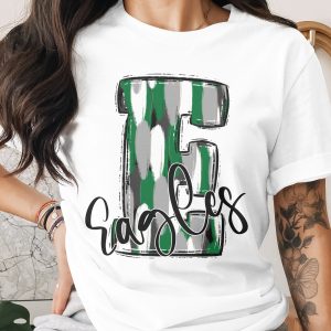 Eagles T-Shirt, Green and Grey, Team Spirit Tee, Fan Apparel, School Pride, Sports TShirt, Gift for Athlete, Game Day Shirt