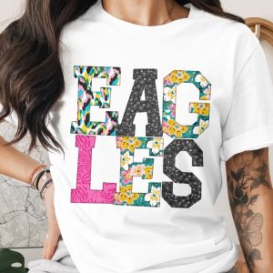 Eagles T-Shirt, Fun Pattern Tee, Novelty Shirt, Unique Eagles Design, Stylish Eagles Apparel, Trendy T Shirt, Gift Idea, Fashionable Top