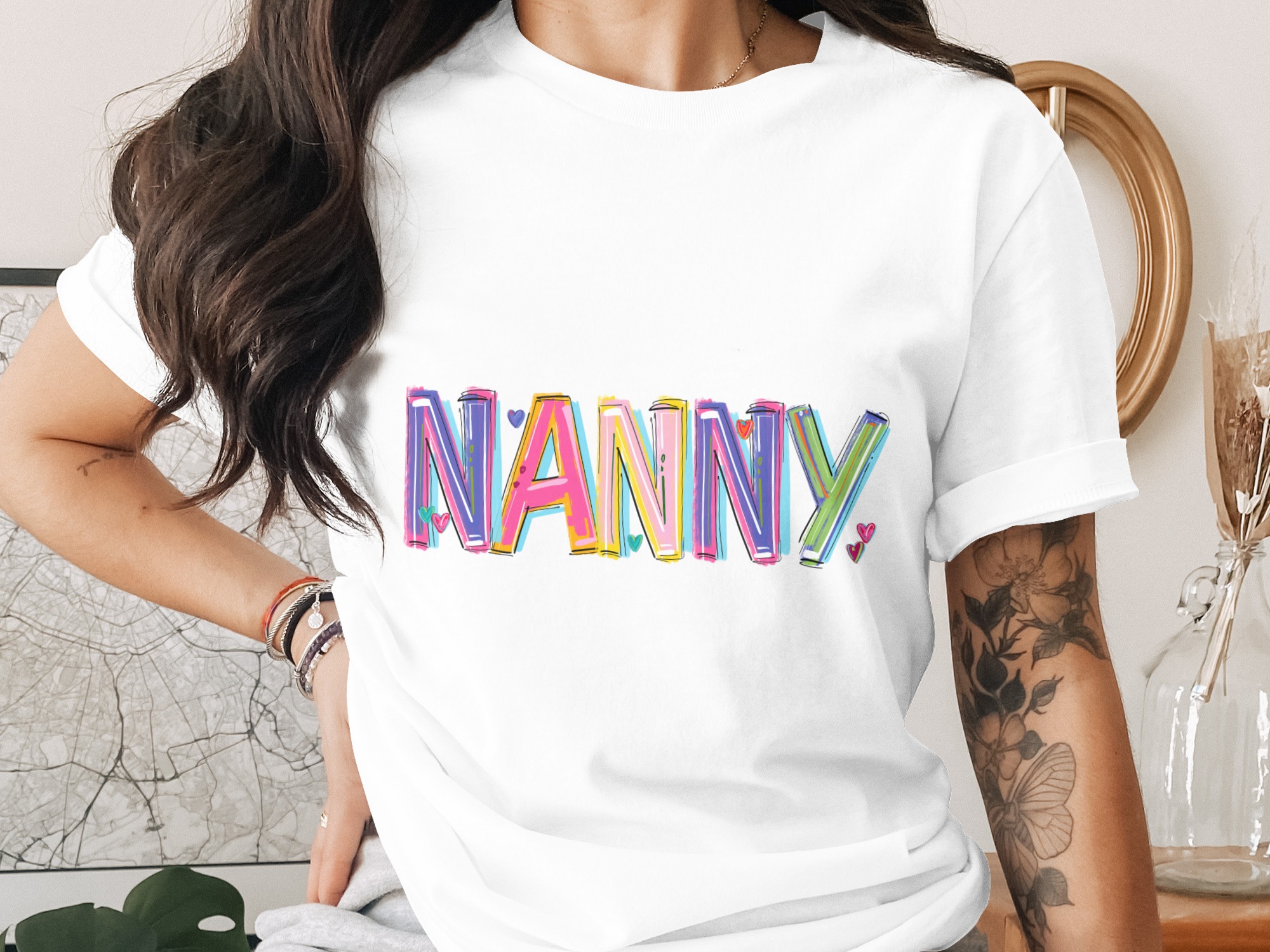 Nanny T-Shirt, Colorful Nanny Design, Gift for Nanny, Cute Nanny Tee, Best Nanny Ever Shirt, Nanny Appreciation, Nanny Birthday