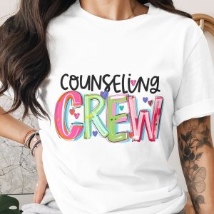 Counseling Crew T-Shirt, Counselor Shirt, School Counselor Tee, Colorful Teacher Shirt, Therapist T-Shirt, Mental Health T-Shirt