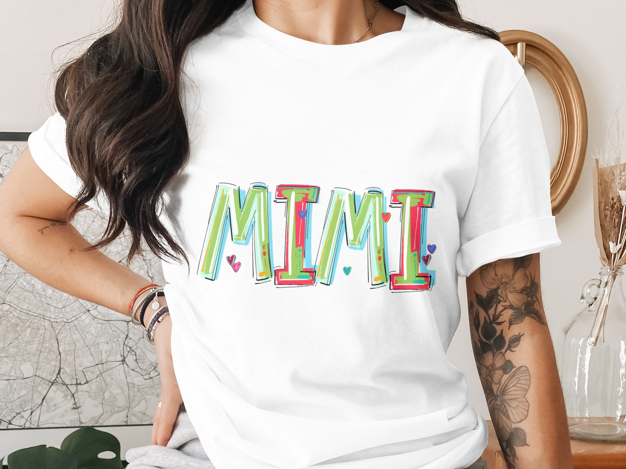 Mimi T-Shirt, Grandma T-Shirt, Cute Grandparent Shirt, Colorful Letters Tee, Mimi Gift Idea, Gift For Grandma, Mimi Birthday T-Shirt