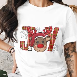 Joy Reindeer T-Shirt, Christmas T-Shirt, Holiday T-Shirt, Cute Reindeer Tee, Festive Shirt, Winter Tee, Gift Idea, Seasonal Shirt