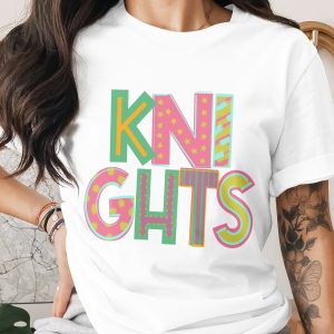 Knights T-Shirt, Colorful Graphic Tee, Fun Word Art Shirt, Trendy Design T Shirt, Unique Graphic T-Shirt, Cute T-Shirt, Gift Idea Shirt