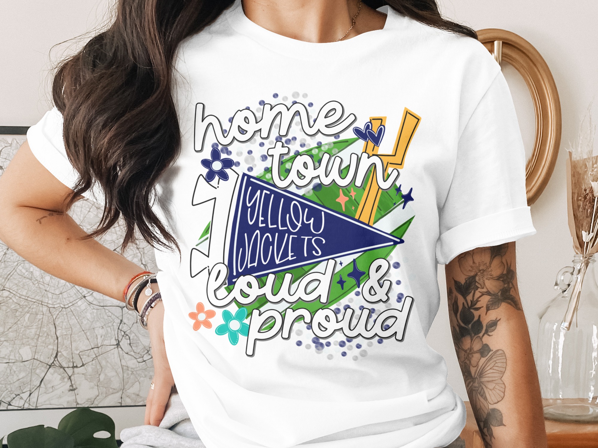 Hometown Yellow Jackets T-Shirt, Loud and Proud Tee, Spirit Wear, Football Season Apparel, School Pride Top, Gift for Fan, Game Day Shirt