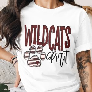 Wildcats Spirit T Shirt, Team Mascot Tee, School Pride Top, Fan Apparel, Paw Print Design, Sports Game Outfit, Support Your Team TShirt