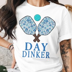 Day Dinker T-Shirt, Floral Pickleball Paddles Tee, Funny Pickleball Shirt, Pickleball Gift, Sporty T Shirt, Trendy T Shirt, Gift for Her