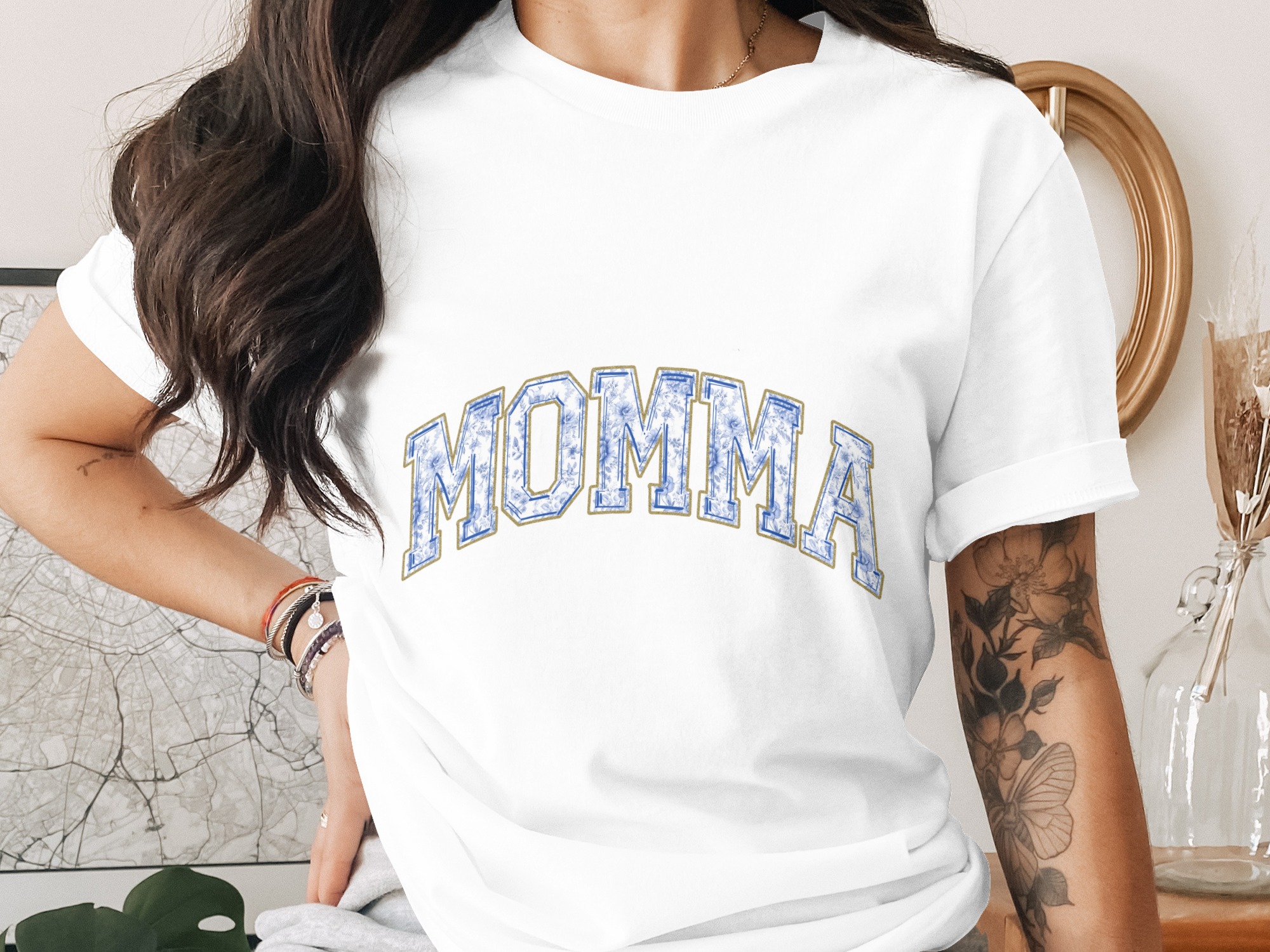 Momma T Shirt, Floral Mom Shirt, Mother's Day Gift, Gift for Mom, New Mom Tee, Cute Mom Outfit, Trendy Mom Style TShirt