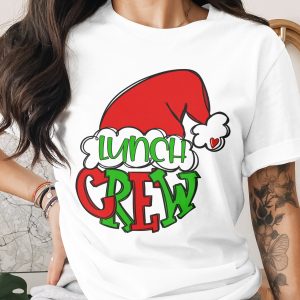 Lunch Crew T-Shirt, Christmas T-Shirt, Holiday Crew Tee, Matching Group T-Shirt, Funny Christmas Tee, Santa Hat T-Shirt, Festive T-Shirt