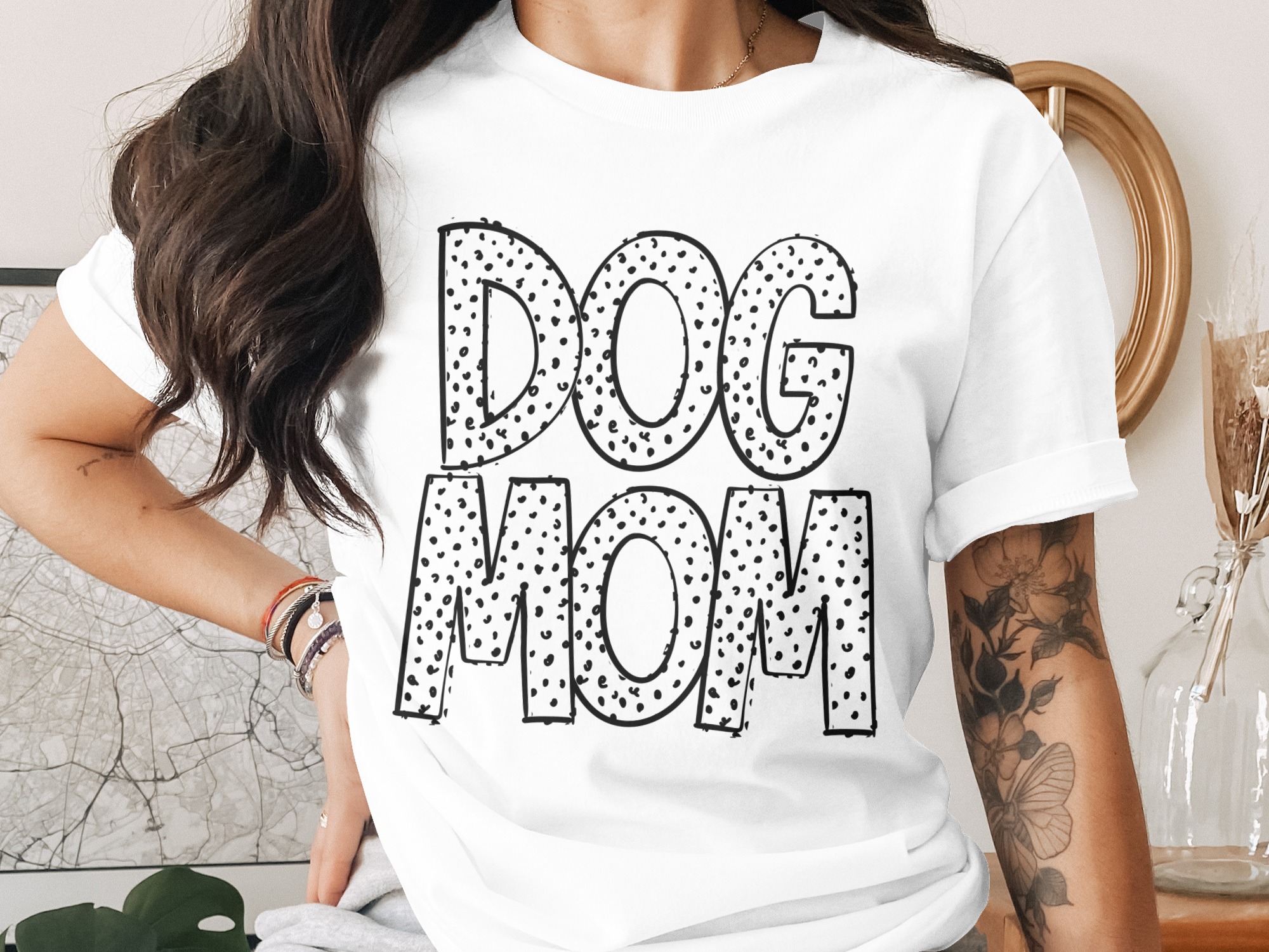 Dog Mom T-Shirt, Cute Dog Lover Shirt, Dalmatian Print T-Shirt, Pet Lover Gift, Dog T-Shirt, Trendy T-Shirt, Gift for Her