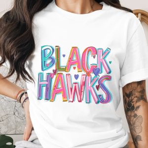 Blackhawks T-Shirt, Colorful Graphic Tee, Sports Fan Apparel, Hockey Lover Gift, Stylish Blackhawks Shirt, Trending Design T-Shirt