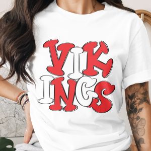 Vikings Football T Shirt, Retro Team Graphic Tee, Sports Fan Apparel, Game Day Outfit, Trendy Graphic TShirt, Vikings Lover Gift