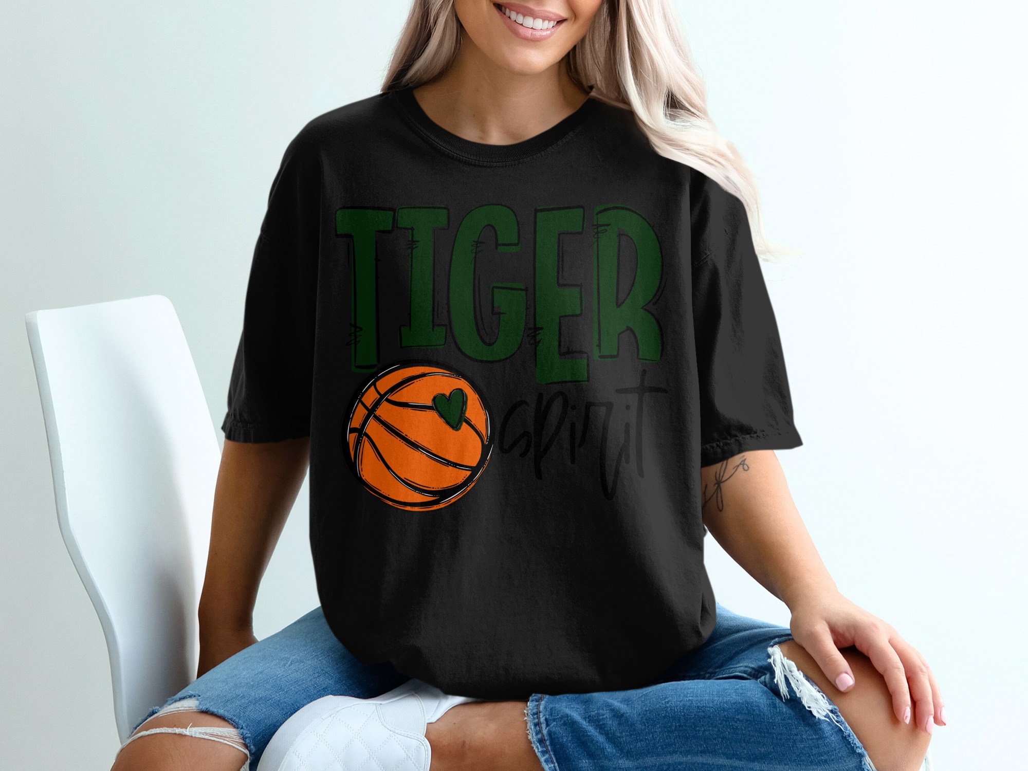 Tiger Spirit Basketball T-Shirt, Sports Fan Tee, School Spirit Shirt, Game Day Apparel, Team Pride Top, Gift for Basketball Lover - Image 2