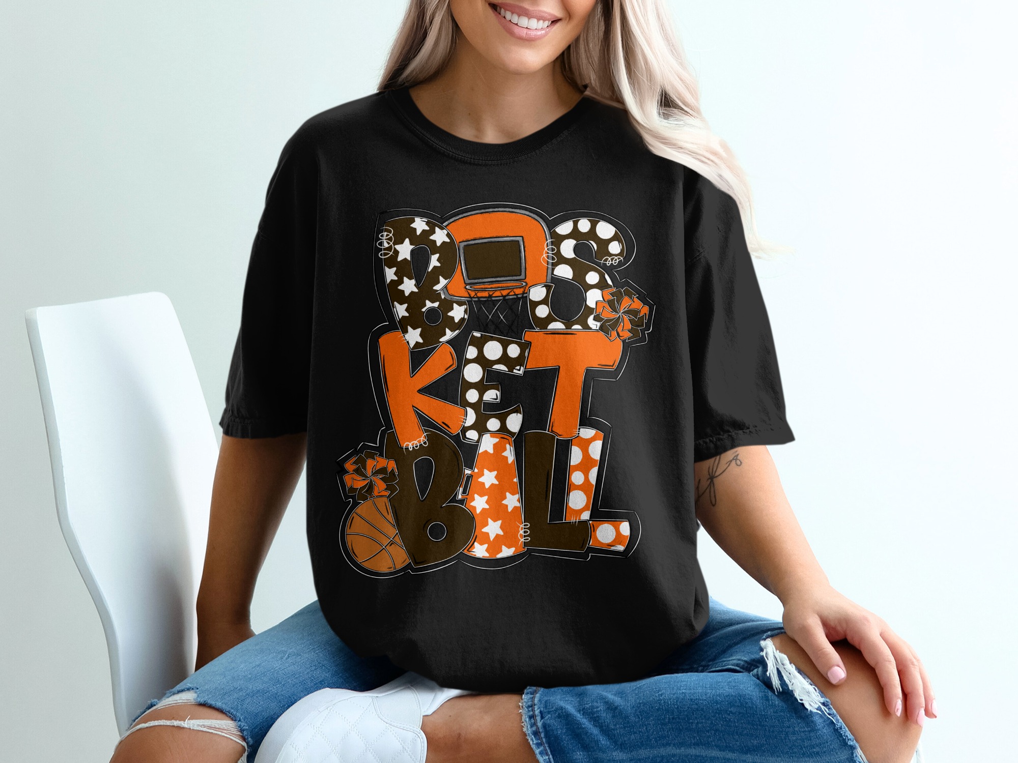 Basketball T-Shirt, Sport Tee, Cute Basketball Graphic Tee, Basketball Lover Gift, Trendy T-Shirt, Sports TShirt, Gift for basketball fan - Image 2