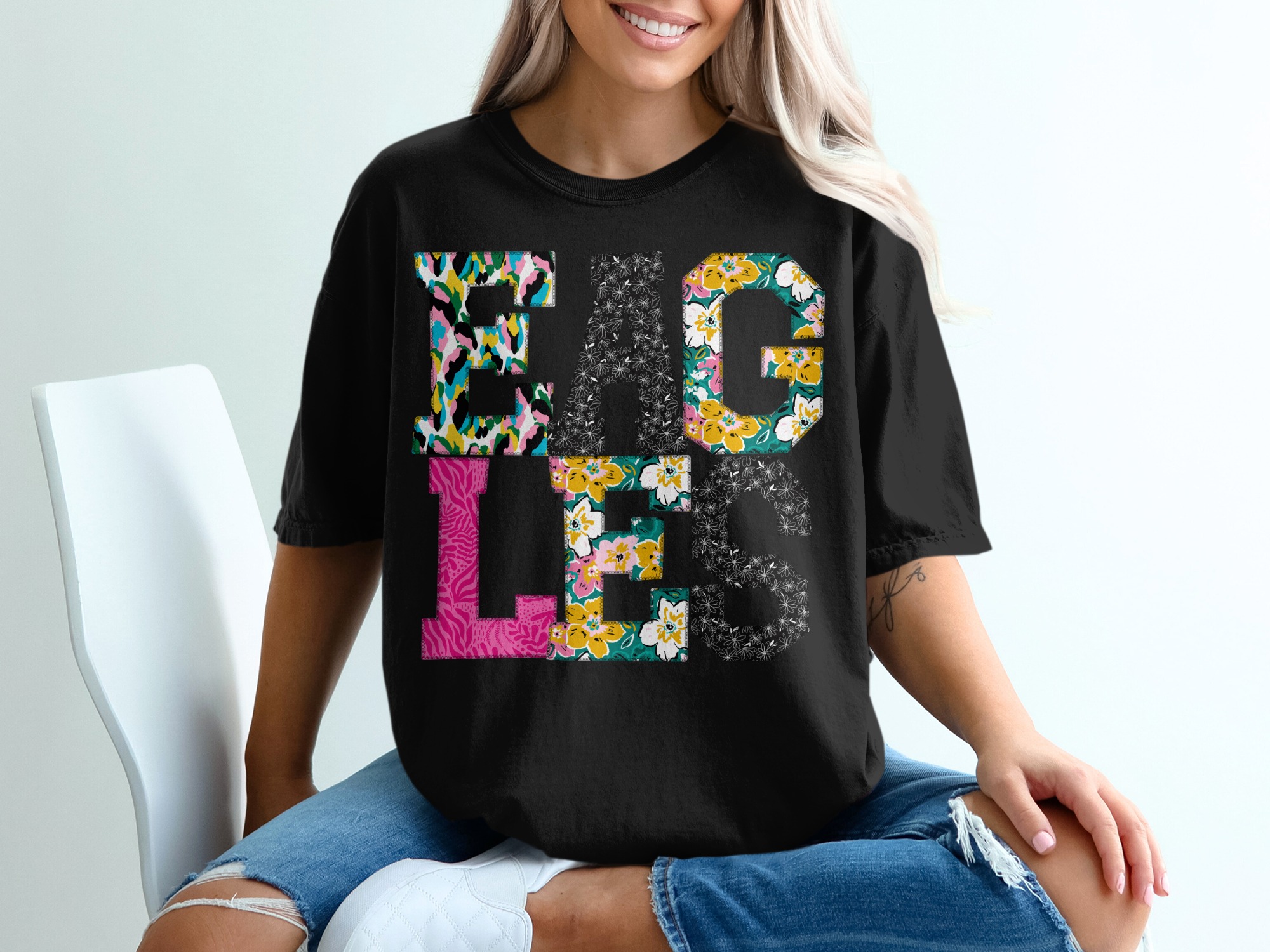 Eagles T-Shirt, Fun Pattern Tee, Novelty Shirt, Unique Eagles Design, Stylish Eagles Apparel, Trendy T Shirt, Gift Idea, Fashionable Top - Image 2