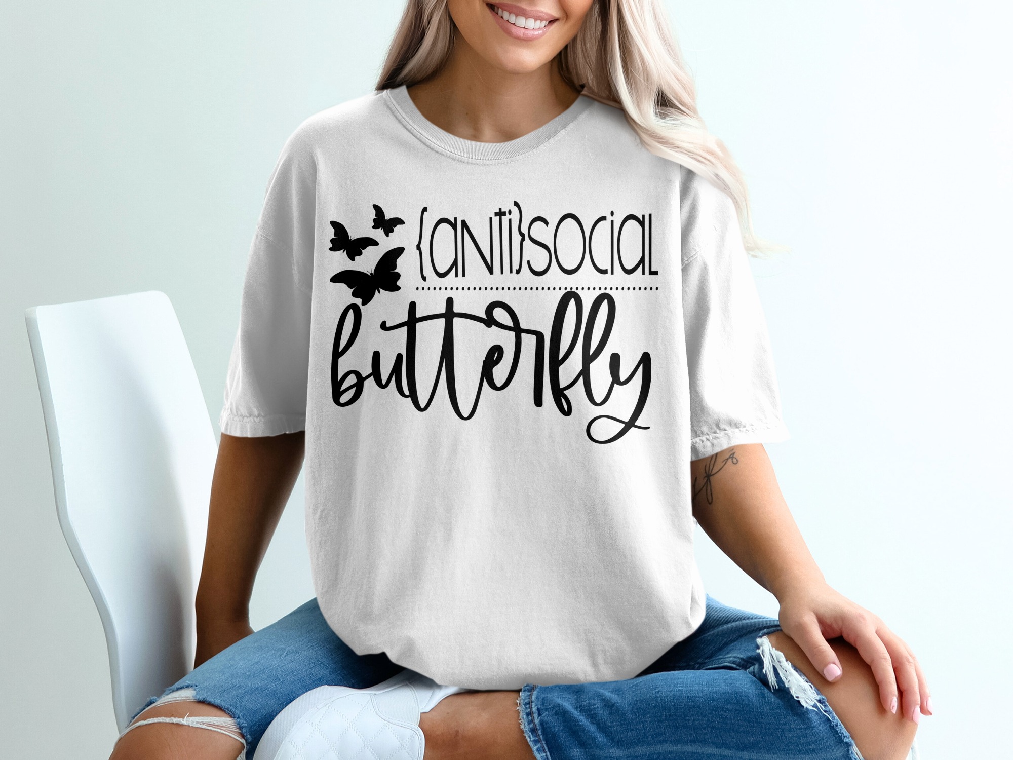 Antisocial Butterfly T-Shirt, Introvert Shirt, Funny Butterfly Shirt, Socially Awkward Tee, Cute T Shirt Gift, Sarcastic T-Shirt