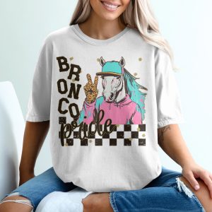 Bronco Pride Horse Image Graphic Trendy Novelty T-Shirt