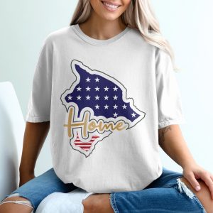 Hawaii Home T-Shirt, Patriotic Gift, Hawaiian Islands Shirt, USA Flag, Home State Pride Tee, Souvenir Shirt, Hawaii Lover Gift