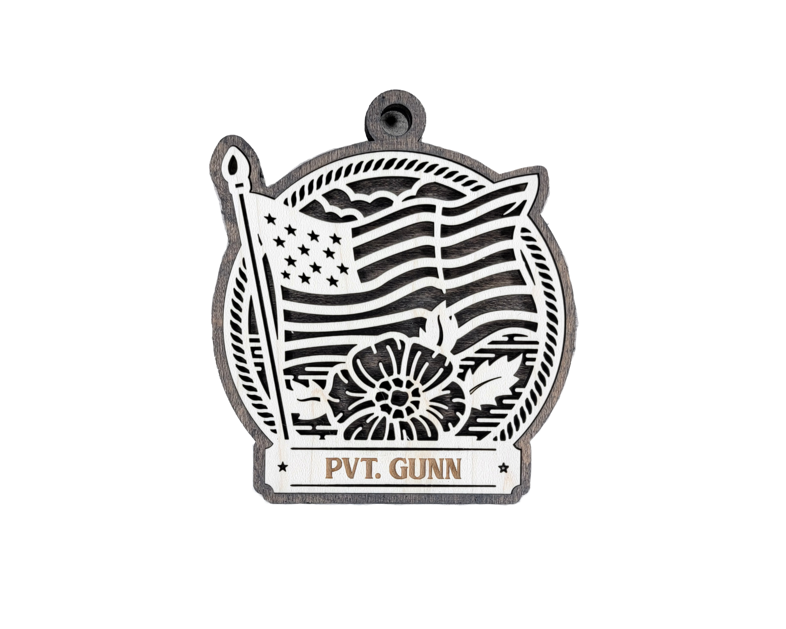 Custom Armed Forces Ornament, Military Poppy Ornament, Personalized Veteran Gift, US Flag Ornament, Patriotic Ornament, Christmas Ornament - Image 5